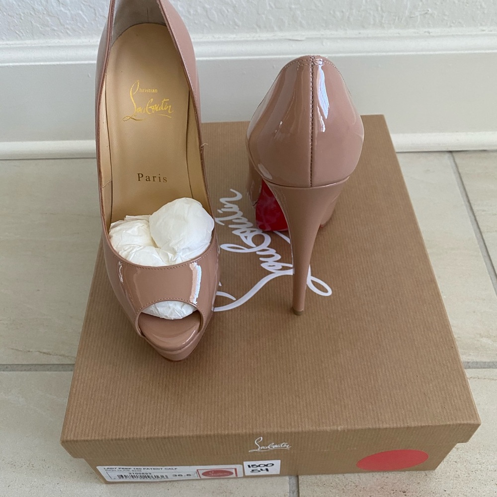 Christian Louboutin lady peep 150 patent calf